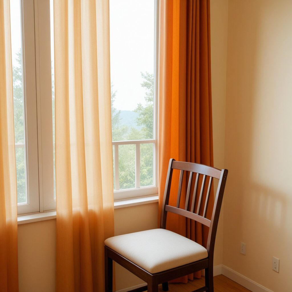 返事を待ちながら一人で過ごす、静かな部屋と窓辺の椅子