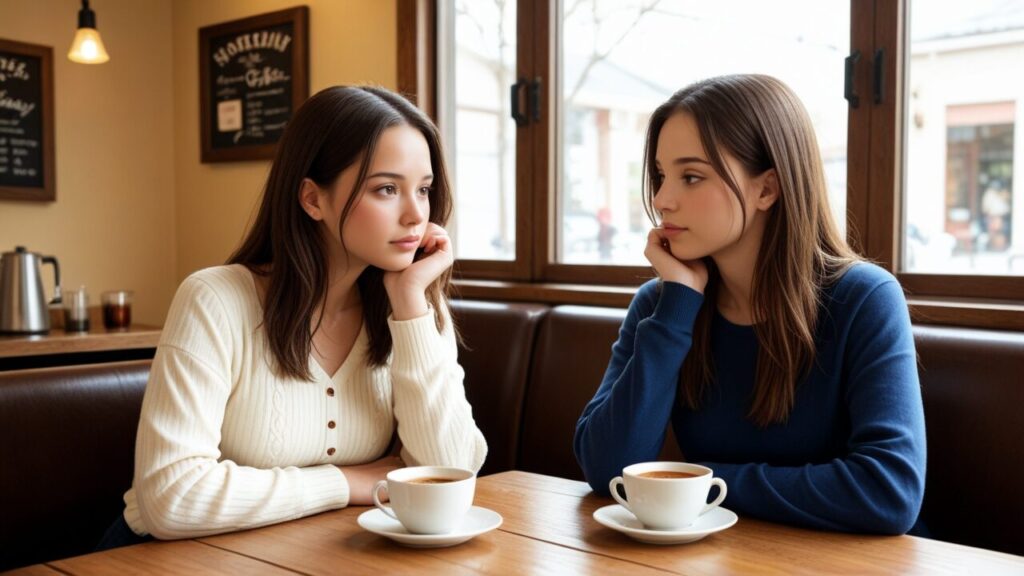 恋愛の悩みを友達に相談している女性のイメージ