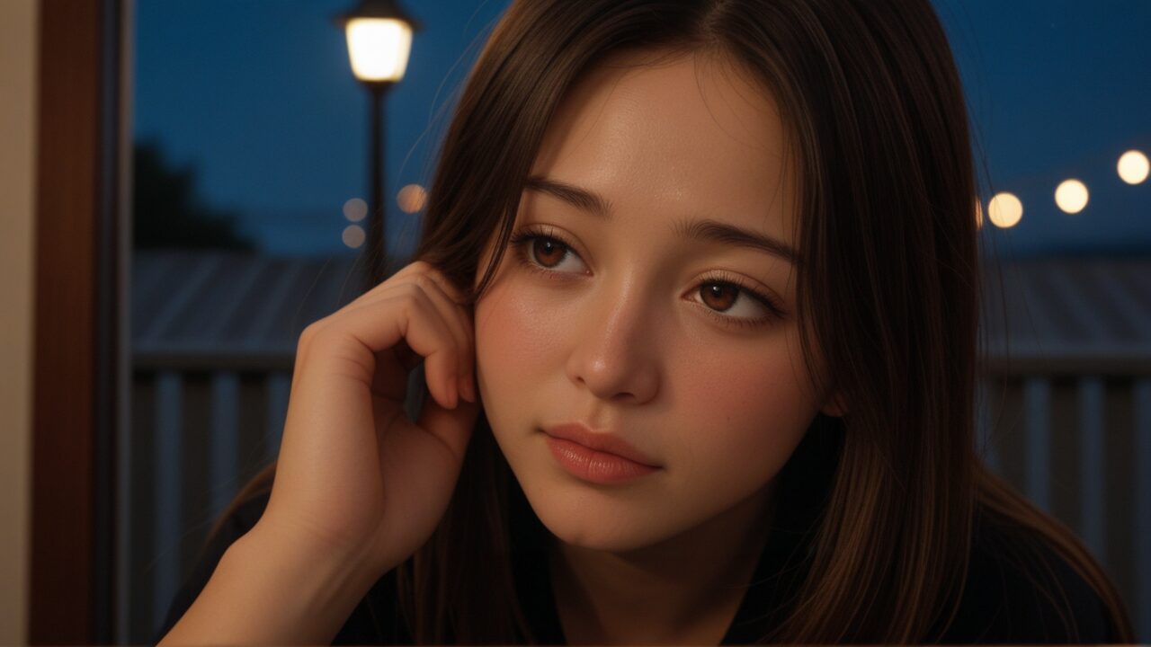 彼氏に疑われて不安そうに考え込む女性のイメージ