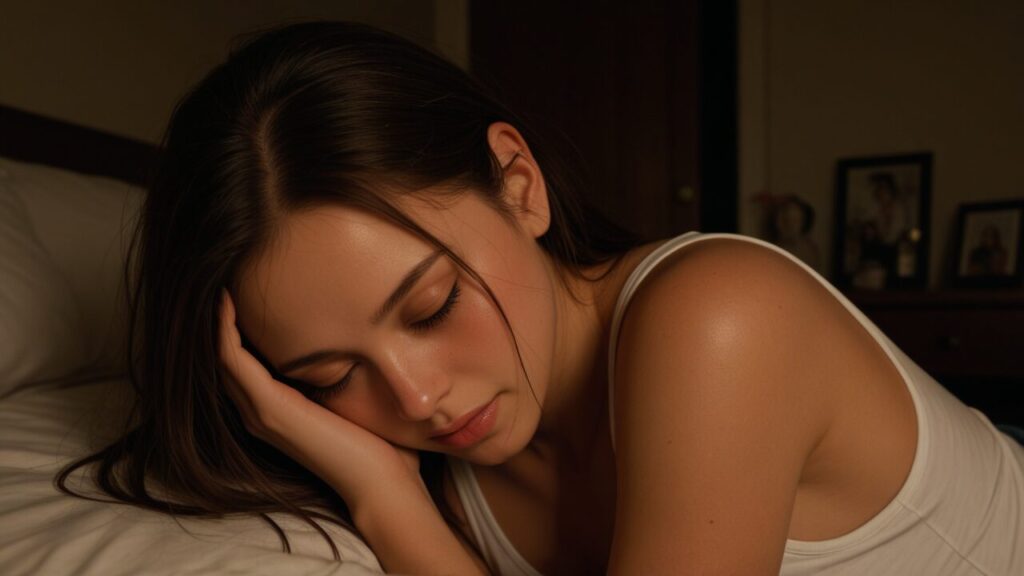 彼氏に疑われて精神的に疲れ切った女性の様子